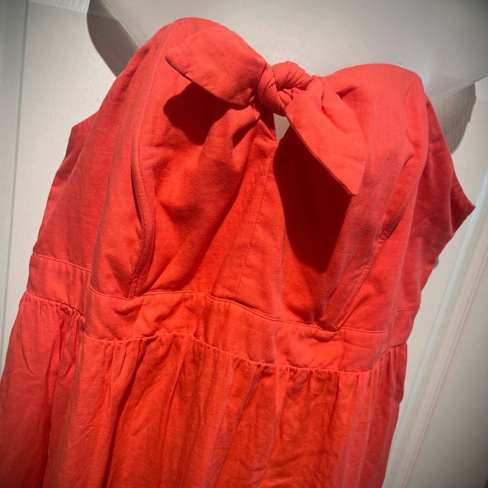 Universal Thread Strapless Coral Bow Midi Dress